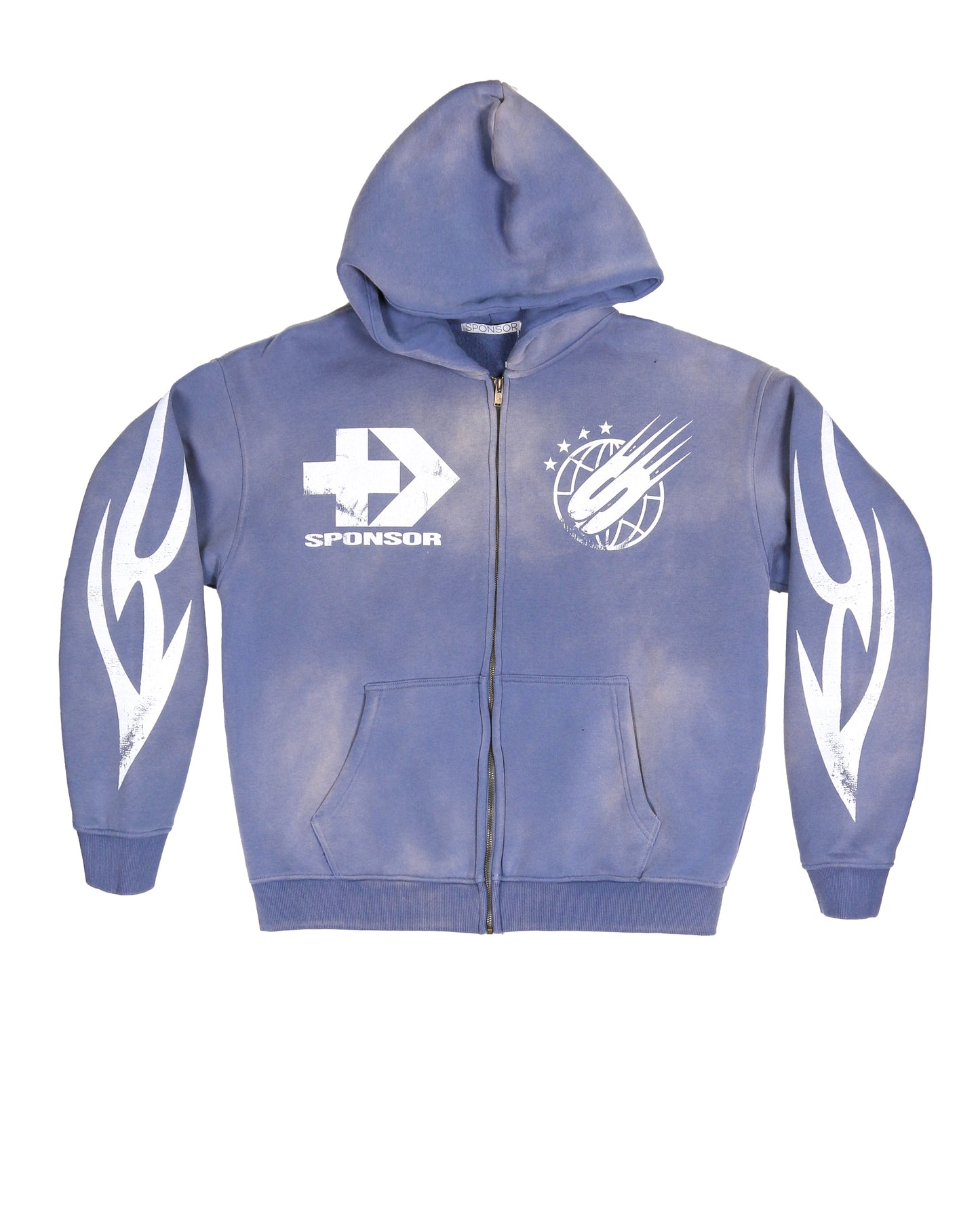 Sponsor Men's World's Greatest Zip Up Hoodie-Blue/White