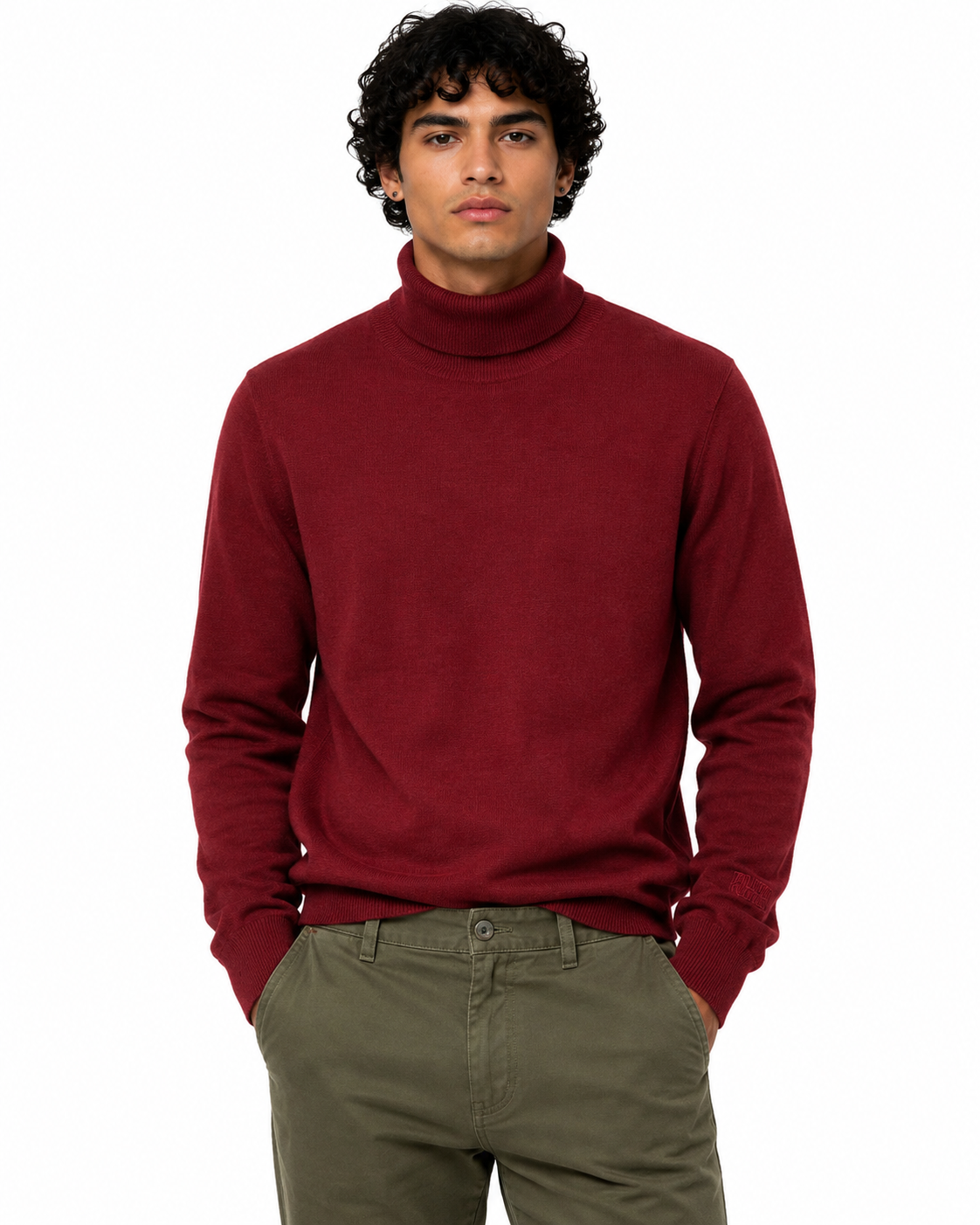 Trinity Kays Kulture Logo Turtleneck Sweater - Wine