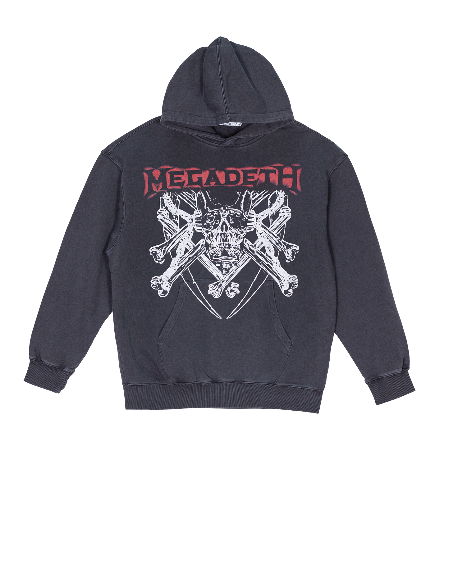 Sponsor Megadeth Skull and Bones French Terry Sweatshirt Hoodie