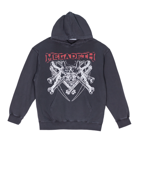 Sponsor Megadeth Skull and Bones French Terry Sweatshirt Hoodie