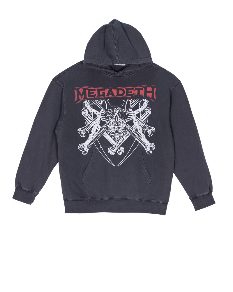 Sponsor Megadeth Skull and Bones French Terry Sweatshirt Hoodie