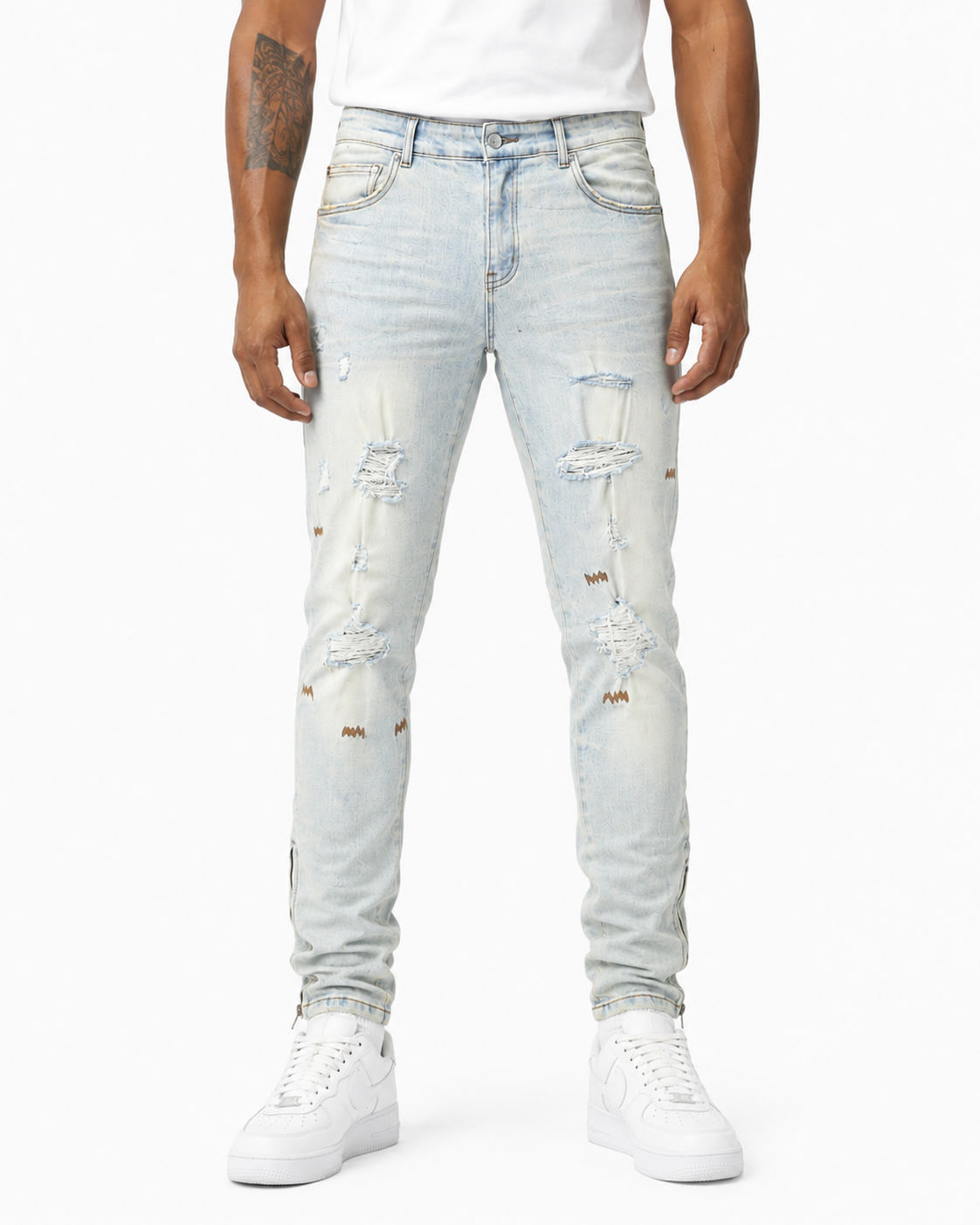 Trinity Kays Kulture Namib  Men's Ankle Zipper Skinny Jeans