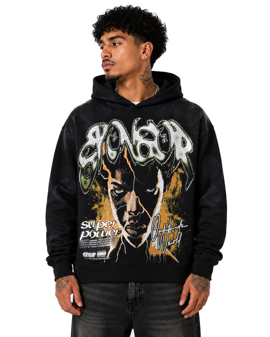 Sponsor Men's Super Power Sweatshirt Hoodie-Black