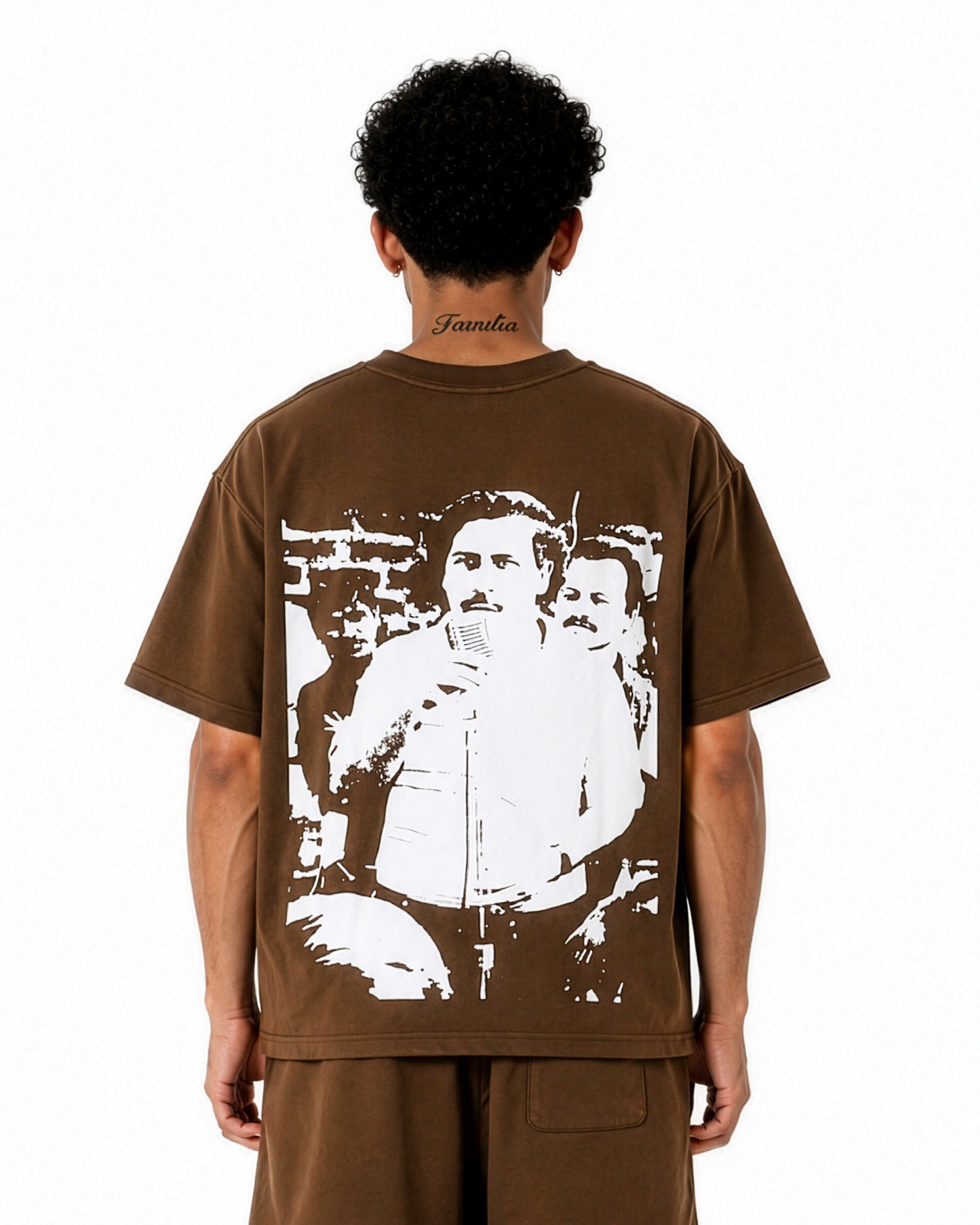 Sponsor Pablo Escobar Chronicles Vintage Wash T Shirt - Brown