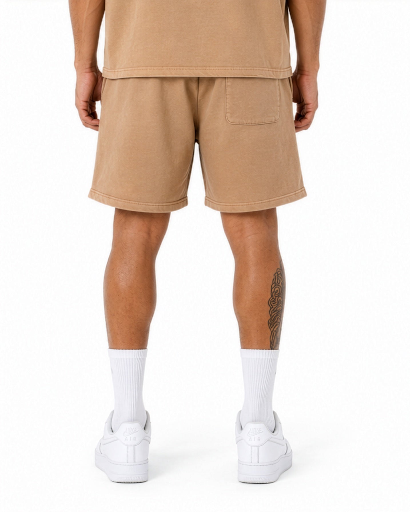 Sponsor Men's Logo Heavy Weight Sweat Shorts-Khaki