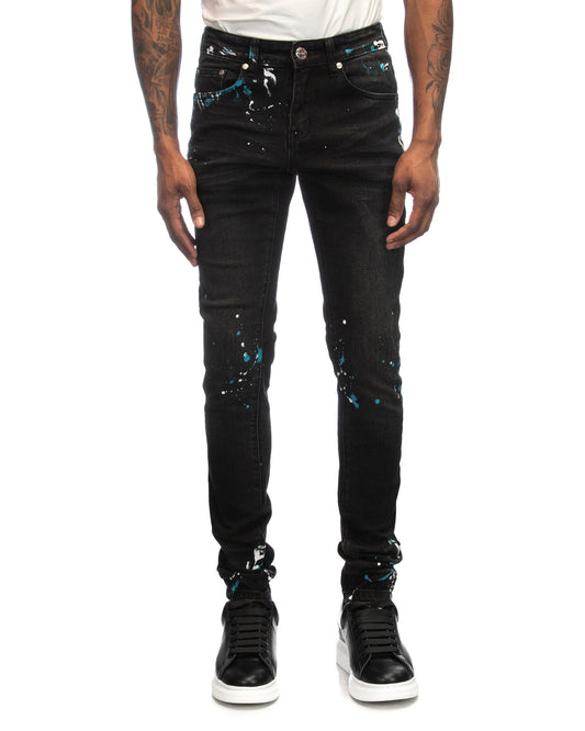 Trinity Kays Kulture Camps Bay Men's Paint Splatter Skinny Jeans
