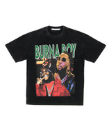Burna Boy Heavyweight Vintage Washed T Shirt, Washed Black