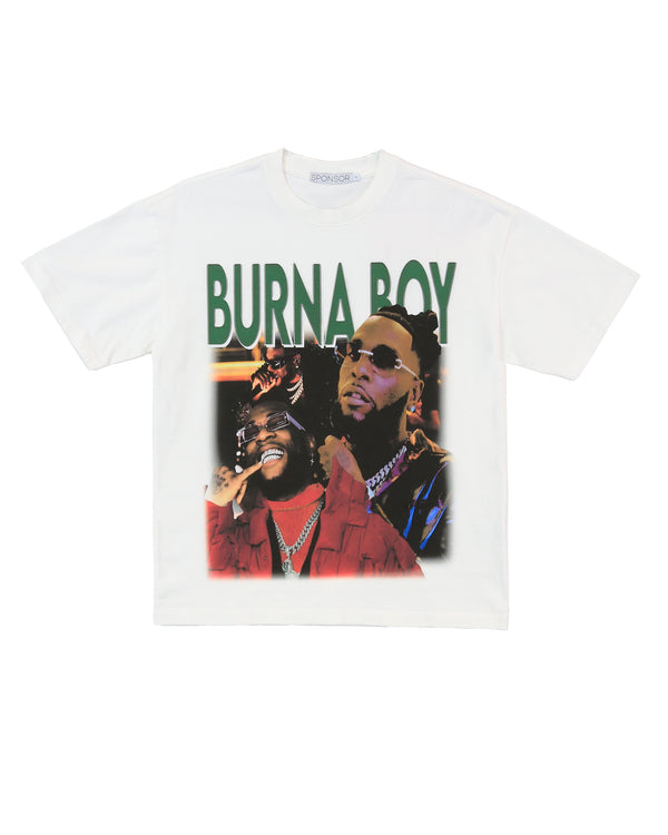 Burna Boy Heavyweight Vintage Style T Shirt, White