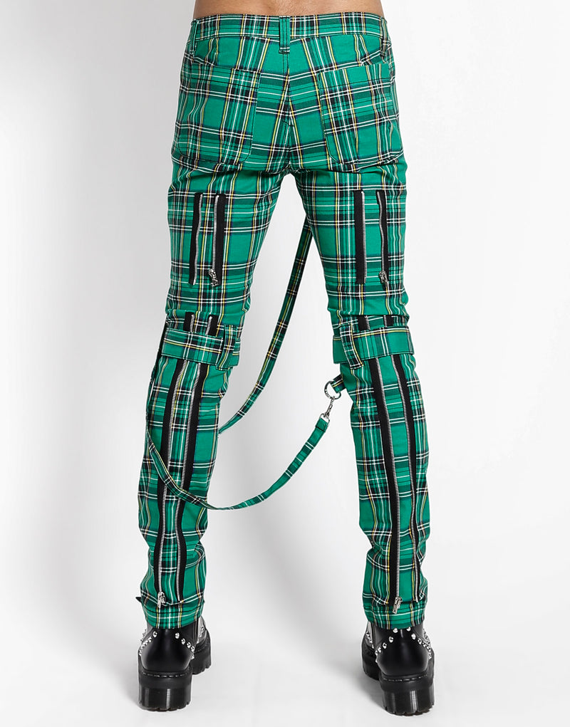 Tripp NYC Men's Plaid Bondage Pants - Green