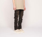 Pheelings Never Look Back Cargo Flare Stack Jeans, Vintage Black Mocha
