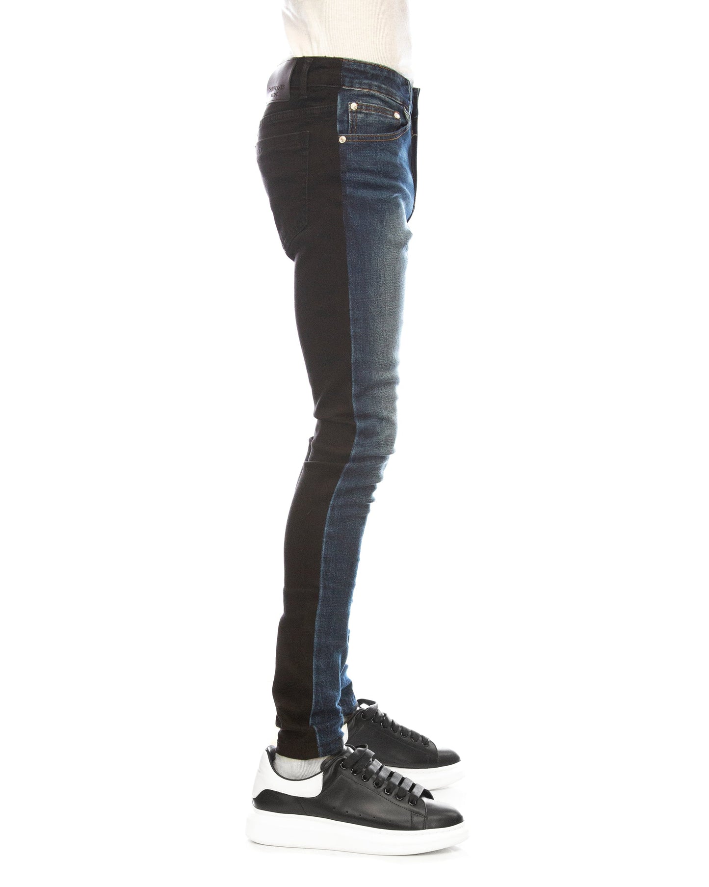 Trinity Kays Kulture Rand Men's Two Tone Men's Skinny Jeans - Blue/Black